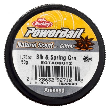 Форелевая паста Berkley Powerbait Natural Glitter Trout Bait Anise #BL/Sprgr Twist (Анис черный/ярко-зеленый) (50 г.)