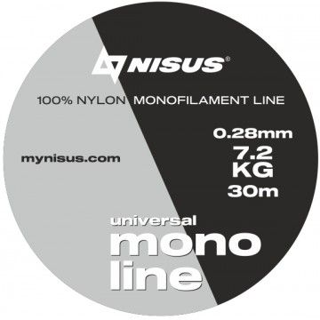 Леска MONOLINE Universal 0,28mm/30m Nylon Transparent Nisus (N-MU-028-30)