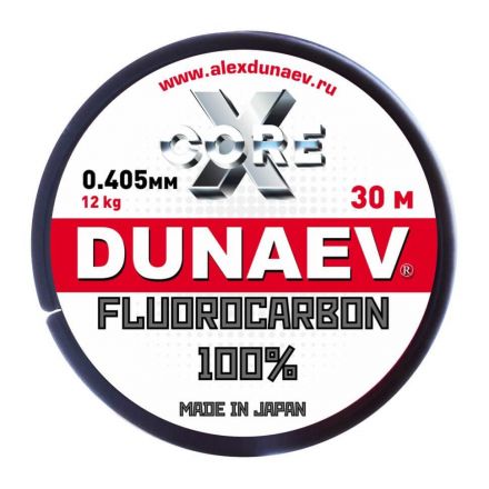 Леска Dunaev Fluorocarbon 0.405мм  (12 кг)  30м