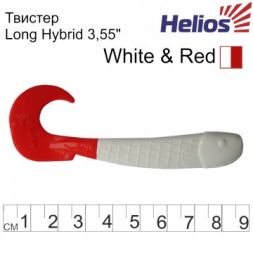 Твистер Helios Long Hybrid 3,55&quot;/9,0 см White RT 7шт. (HS-15/1-003)