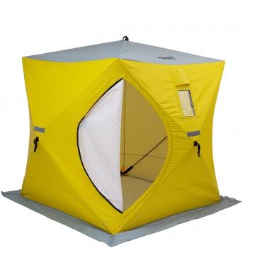 Палатка зимняя утепл. Куб 1,8х1,8 yellow/gray Helios (HS-ISCI-180YG)