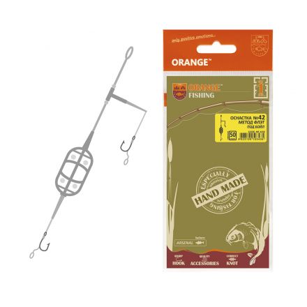 Оснастка карповая ORANGE #42 Classic Flat Method Leadcore, для бойла, 50 гр., в уп. 1 шт.