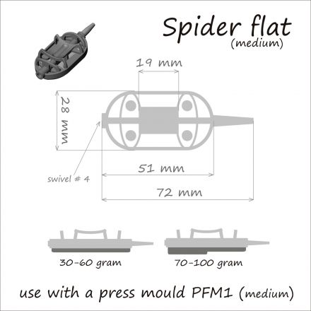 Кормушка ORANGE Spider Flat Method с вертлюгом № 4, 80 гр., в уп. 1 шт.