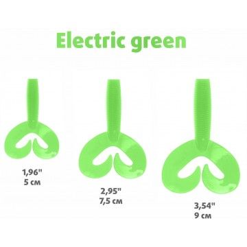 Твистер Helios Credo Double Tail 1,96&quot;/5 см Electric green 10шт. (HS-27-007)