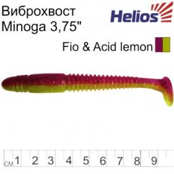 Виброхвост Helios Minoga 3,75&quot;/9.5 см Fio &amp; Acid lemon 5шт. (HS-17-027)