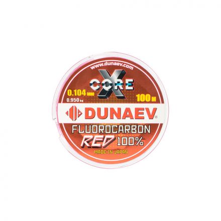 Леска Dunaev Fluorocarbon RED 0.104мм  (0,95 кг)  100м
