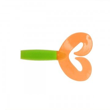Твистер Helios Credo Double Tail 1,96&quot;/5 см Lime &amp; Orange 10шт. (HS-27-020)