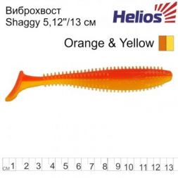Виброхвост Helios Shaggy 5,12&quot;/13 см Orange &amp; Yellow 5шт. (HS-18-015)