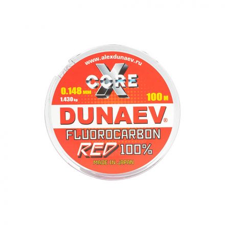 Леска Dunaev Fluorocarbon RED 0.148мм  (1,43 кг)  100м
