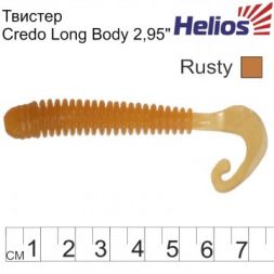Твистер Helios Credo Long Body 2,95&quot;/7,5 см Rusty 12шт. (HS-9-004)