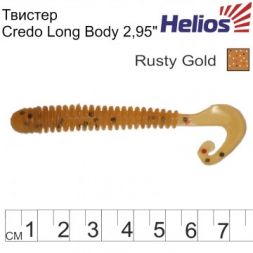 Твистер Helios Credo Long Body 2,95&quot;/7,5 см Rusty Gold 12шт. (HS-9-006)