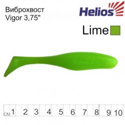Виброхвост Helios Vigor 3,75&quot;/9.5 см Lime 7шт. (HS-6-008)