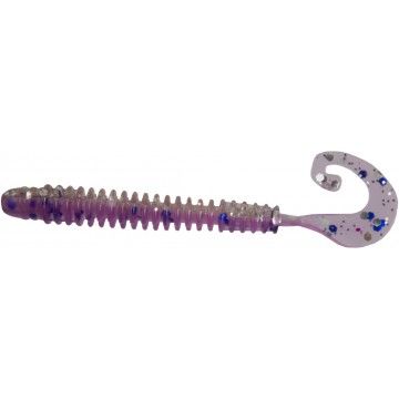 Твистер Helios Credo Long Body 2,95&quot;/7,5 см Silver Sparkles &amp; Fio 12шт. (HS-9-036)