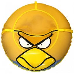 Санки-ватрушка Crazy Birds желтый 100 см ИГЛУ