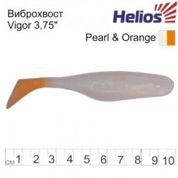 Виброхвост Helios Vigor 3,75&quot;/9.5 см Pearl &amp; Orange 7шт. (HS-6-019)