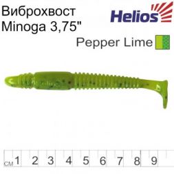 Виброхвост Helios Minoga 3,75&quot;/9.5 см Pepper Lime 5шт. (HS-17-009)