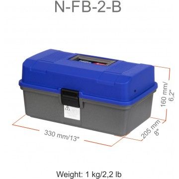 Fishing 2-tray box NISUS blue (N-FB-2-B)/ Ящик рыболова двухполочный синий NISUS