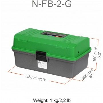 Fishing 2-tray box NISUS green (N-FB-2-G)/ Ящик рыболова двухполочный зеленый NISUS