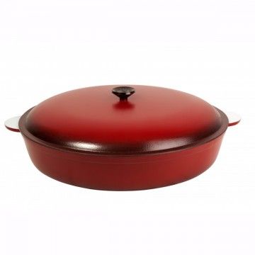 Жаровня 420 с двумя лит.ушками и крышкой Силумин (ЭЖ42ук)