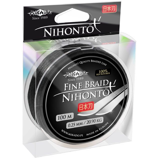Плетеный шнур Mikado NIHONTO FINE BRAID 0,45 black (100 м) - 37,40 кг.