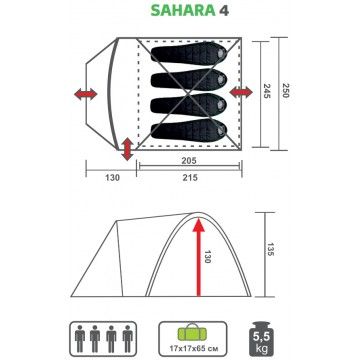 Палатка SAHARA-4 PREMIER