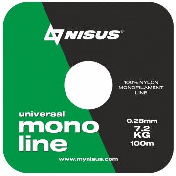 Леска MONOLINE Green 0,28mm/100m Nylon Nisus (N-MG-028-100)