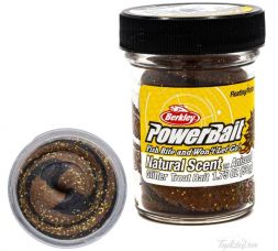 Форелевая паста Berkley Powerbait Natural Glitter Trout Bait Anise #BL/Brown Twist (Анис черный/коричневым с блестками) (50 г.)