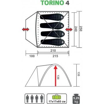 Палатка TORINO-4 PREMIER
