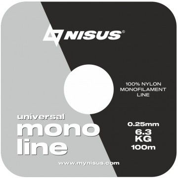 Леска MONOLINE Universal 0,25mm/100m Nylon Transparent Nisus (N-MU-025-100)