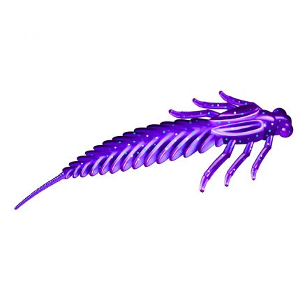Приманка ZUB-LARVA  60мм-7шт, (цвет 610) фиолетовый с блестками