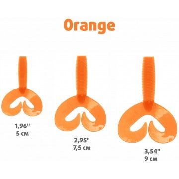 Твистер Helios Credo Double Tail 3,54&quot;/9 см Orange 5шт. (HS-28-024)