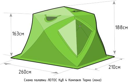 Палатка &quot;ЛОТОС Куб 4 Классик Термо (лонг)&quot;