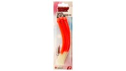 Крючок оснащенный кембриком HIGASHI Gummi Makk #12/0 (set-3pcs) #01 Red