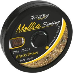 Поводковый материал Mikado MOLLIA HOOKLINK black/brown 35 lb (20 м)