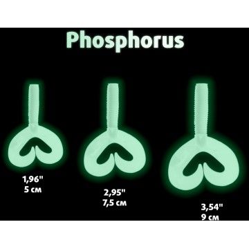 Твистер Helios Credo Double Tail 3,54&quot;/9 см Phosphorus 5шт. (HS-28-041)