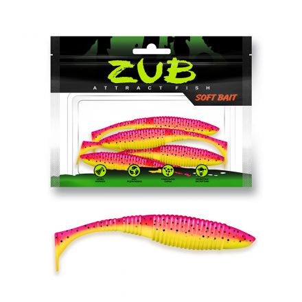 Приманка ZUB-WIBRA  75мм-6шт, (цвет 130) маджента с блестками