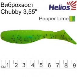 Виброхвост Helios Chubby 3,55&quot;/9 см Pepper Lime 5шт. (HS-4-009)