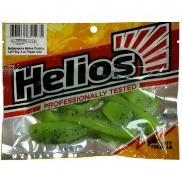 Виброхвост Helios Chubby 3,55&quot;/9 см Pepper Lime 5шт. (HS-4-009)