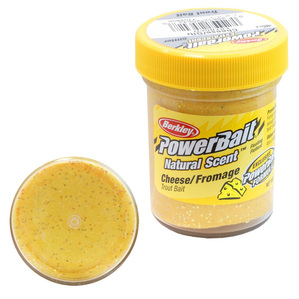 Форелевая паста Berkley PowerBait Natural Scent Cheese Glitter (сыр с блестками) (50 г.)