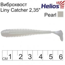 Виброхвост Helios Liny Catcher 2,35&quot;/6 см Pearl 12шт. (HS-5-013)