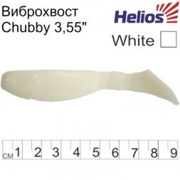Виброхвост Helios Chubby 3,55&quot;/9 см White 5шт. (HS-4-001)