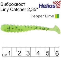 Виброхвост Helios Liny Catcher 2,35&quot;/6 см Pepper Lime 12шт. (HS-5-009)