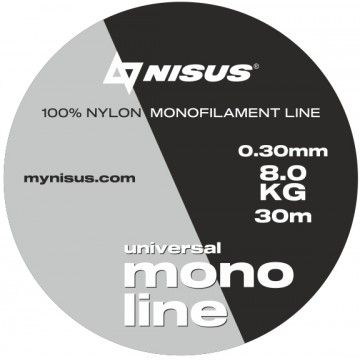 Леска MONOLINE Universal 0,30mm/30m Nylon Transparent Nisus (N-MU-030-30)