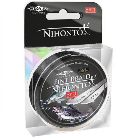 Плетеный шнур Mikado NIHONTO FINE BRAID 0,14 black (15 м) - 9.70 кг.