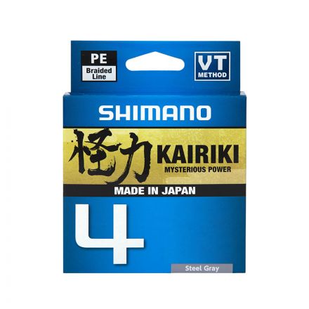 Леска плетёная SHIMANO Kairiki 4 PE 150 м серая 0.215 мм 16.7 кг