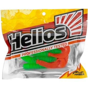 Твистер Din 3,11&quot;/7,9см Lime &amp; Red 6шт. (HS-33-021) Helios