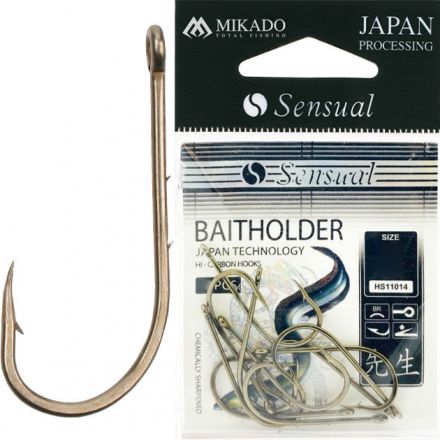 Крючки Mikado SENSUAL - BAITHOLDER №  1 BROWN (с ушком) ( 10 шт.)