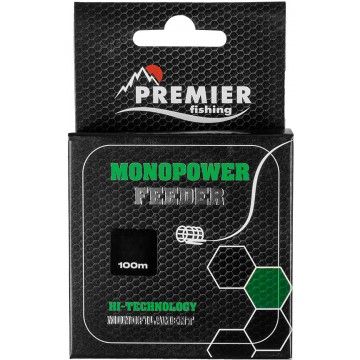 Леска MONOPOWER FEEDER 0,18mm/100m Green Nylon  (PR-MF-G-018-100) Premier Fishing