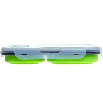 Контейнер силиконовый складной 3 отсека с ловилкой (PR-FH007)