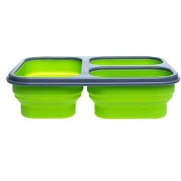 Контейнер силиконовый складной 3 отсека с ловилкой (PR-FH007)